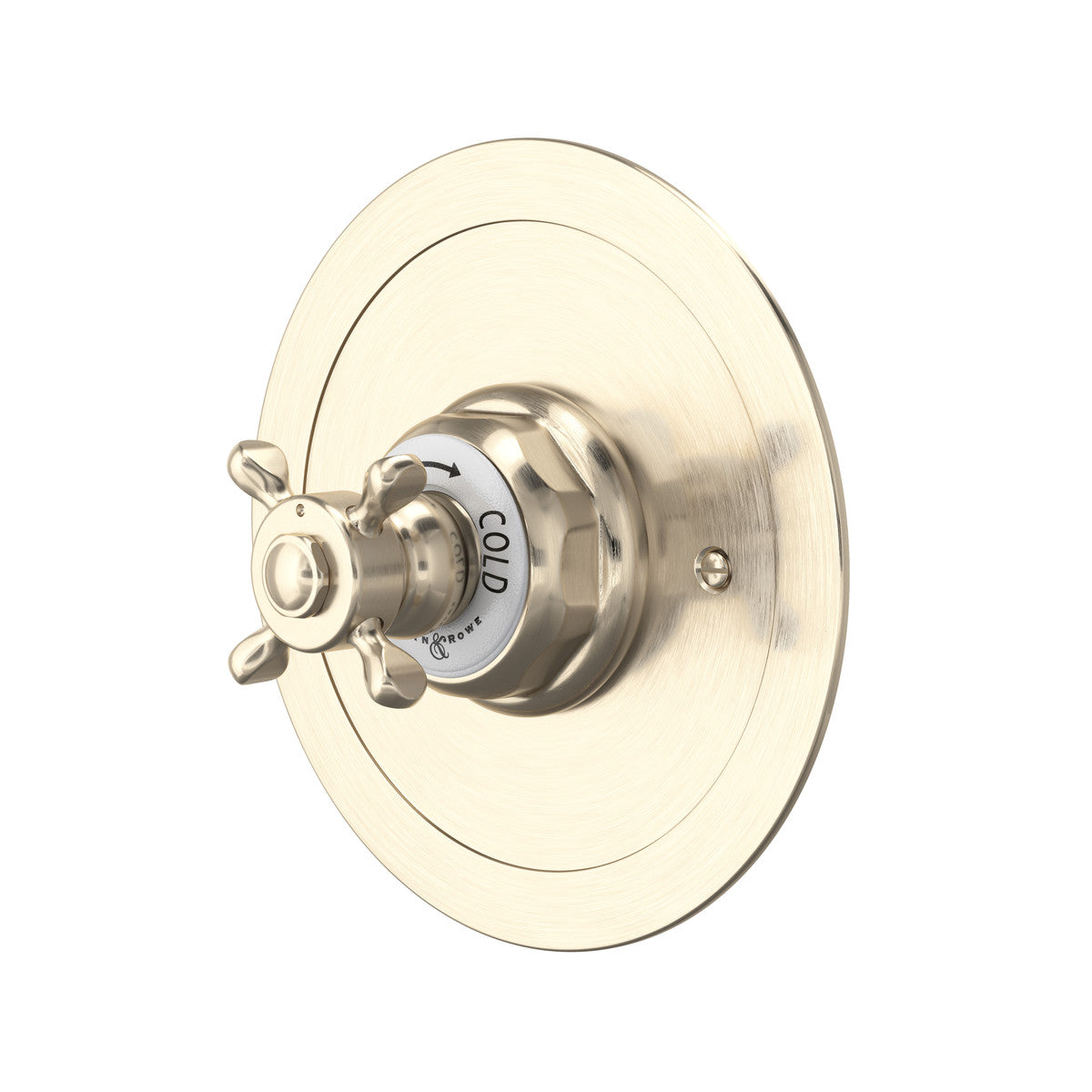 Perrin & Rowe Edwardian 3/4" Round Thermostatic Trim Without Volume Control, Cross Handle