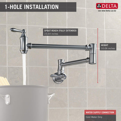 Delta Traditional Wall Mount Pot Filler - 1177LF