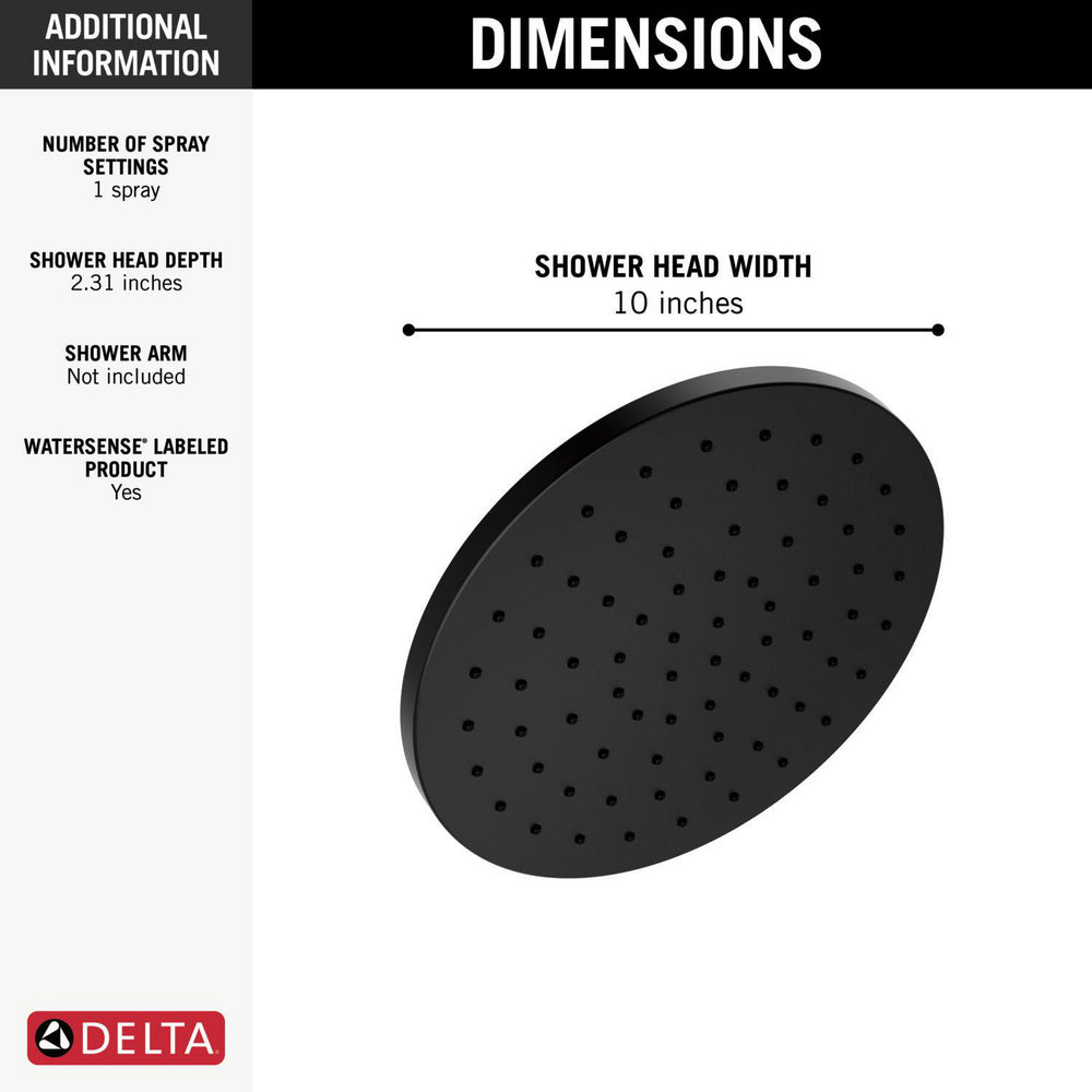 Delta 52162 Bonacci 10" Single-Function Raincan Shower Head - 1.75 GPM