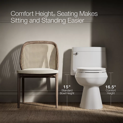 Kohler Memoirs Stately One-Piece Compact Elongated Toilet With Skirted Trapway, 1.28 GPF