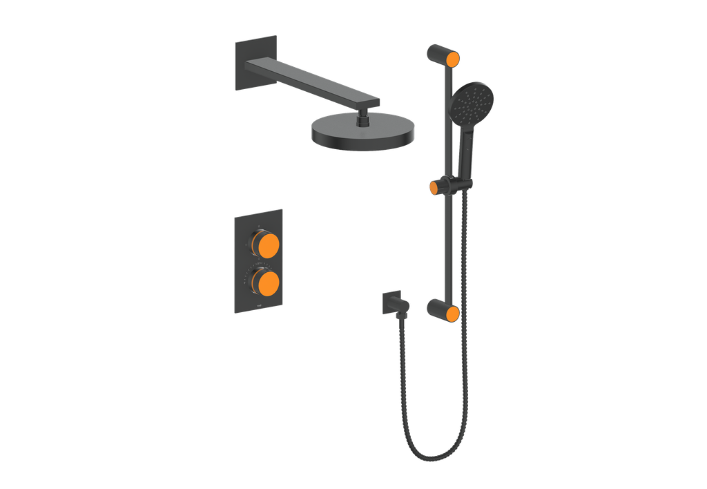 Vogt Mond 2-Way Thermostatic Shower System Trim Only, Matte Black