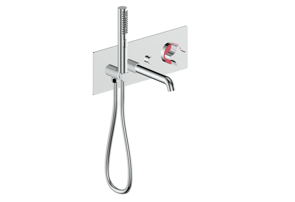 Vogt Mond Wall Mount Tub Filler Complete With Rough-In Valve In Polished Chrome