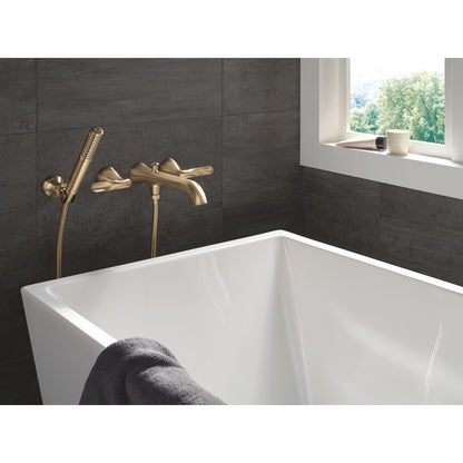 Delta Bonacci Two Handle Wall Mount Tub Filler Trim with Hand Shower - T5745