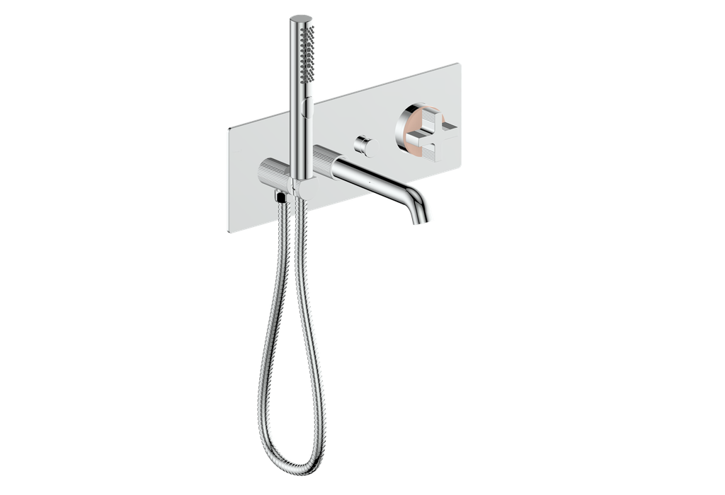 Vogt Mond Wall Mount Tub Filler Complete With Rough-In Valve In Polished Chrome