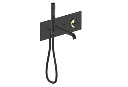 Vogt Mond Wall Mount Tub Filler Complete With Rough-In Valve In Matte Black