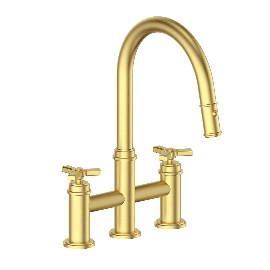 Vogt Zehn Bridge Kitchen Faucet, KF.17ZN.1312 With 3-Spoke Handle