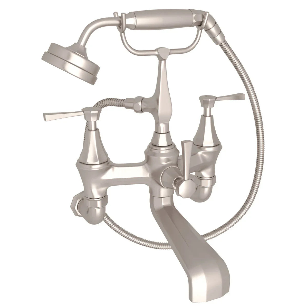 Perrin & Rowe Deco Exposed Wall Mount Tub Filler With Handshower