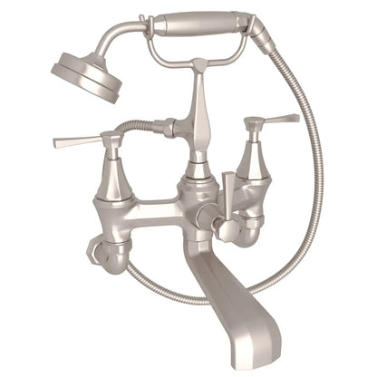 Perrin & Rowe Deco Exposed Wall Mount Tub Filler With Handshower