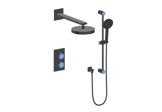 Vogt Mond 2-Way Thermostatic Shower System Trim Only, Matte Black