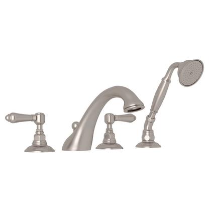 Rohl Acqui 4-Hole Deck Mount Tub Filler With Lever Handles - A1464LM