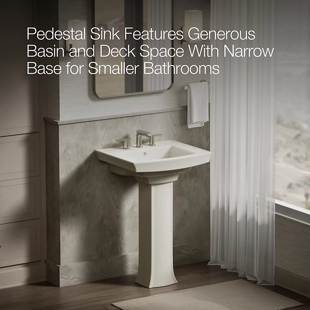 Kohler Archer 24" Rectangular Pedestal Bathroom Sink