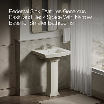 Kohler Archer 24" Rectangular Pedestal Bathroom Sink