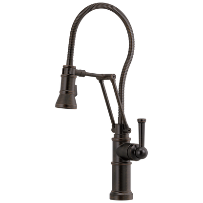 Brizo Artesso Single Handle Articulating Kitchen Faucet With Finished Hose