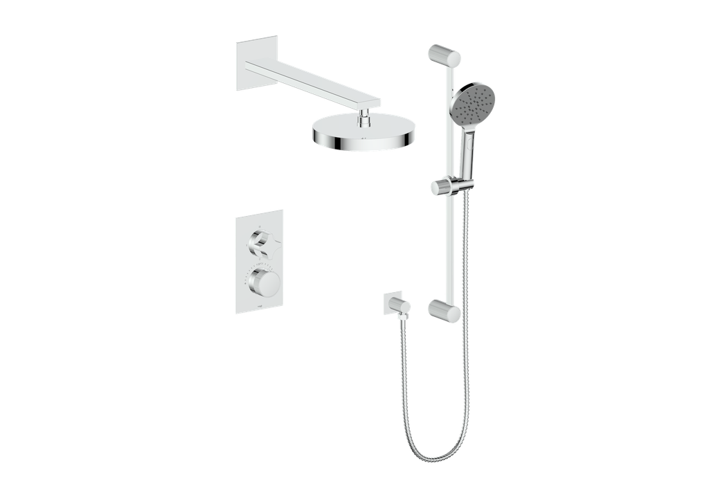 Vogt Mond 2-Way Thermostatic Shower System With Rough-In Valve, Polished Chrome