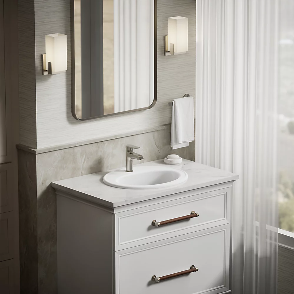 Kohler Pennington 20-1/4" Oval Drop-In Bathroom Sink With Faucet Hole