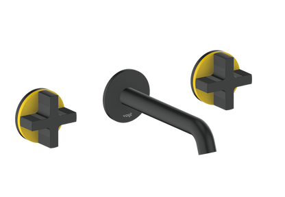 Vogt Mond 8" C.C. Wall-Mount Lavatory Faucet in Matte Black, With Rough-In