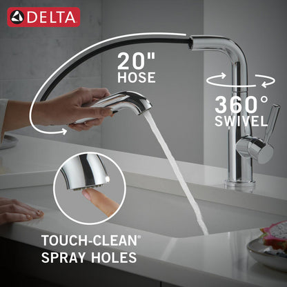 Delta Almari Single Handle Pull-Out Kitchen Faucet