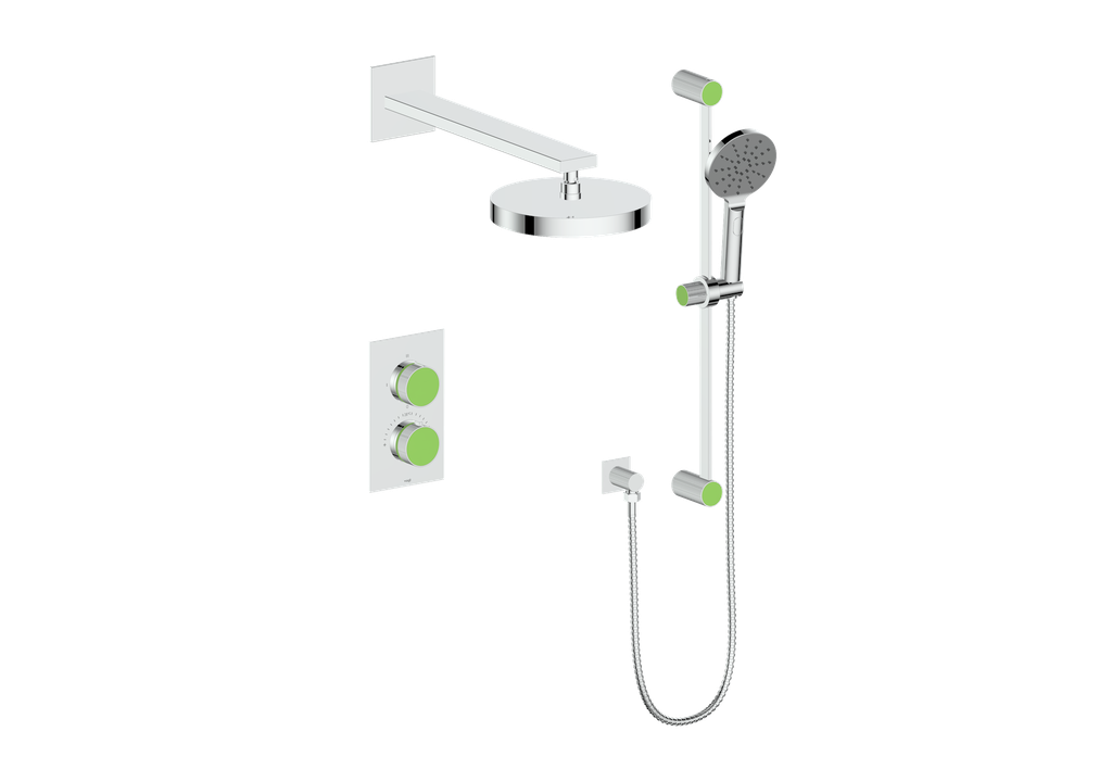 Vogt Mond 2-Way Thermostatic Shower System With Rough-In Valve, Polished Chrome