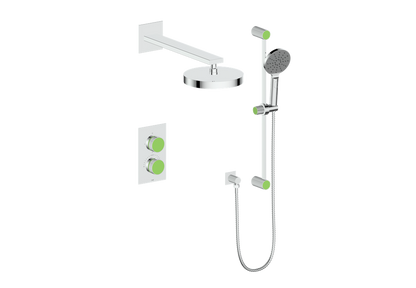 Vogt Mond 2-Way Thermostatic Shower System With Rough-In Valve, Polished Chrome