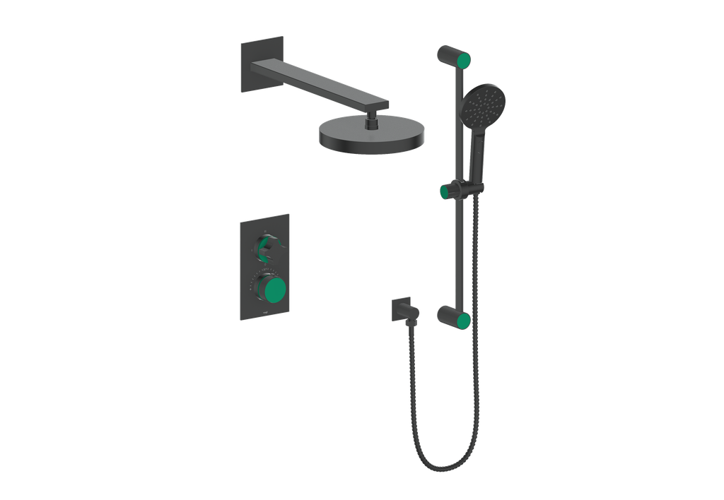 Vogt Mond 2-Way Thermostatic Shower System With Rough-In Valve, Matte Black