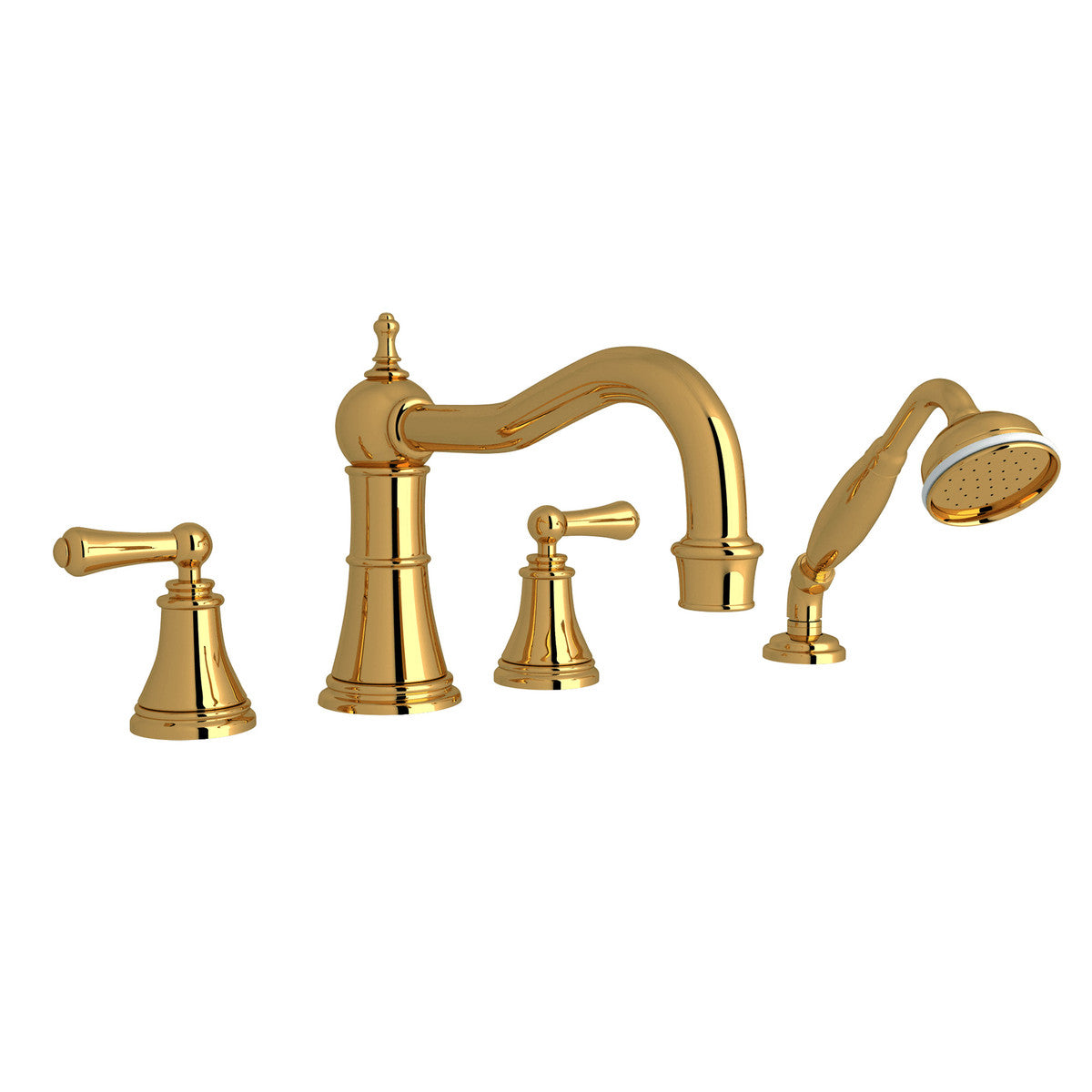 Perrin & Rowe Georgian Era 4-Hole Deck Mount Tub Filler With Column Spout Lever Handle