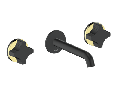 Vogt Mond 8" C.C. Wall-Mount Lavatory Faucet in Matte Black, Trim Only