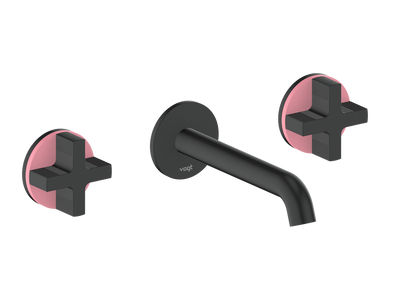 Vogt Mond 8" C.C. Wall-Mount Lavatory Faucet in Matte Black, Trim Only