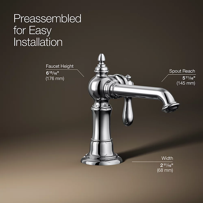 Kohler Artifacts Single-Handle Bathroom Sink Faucet, 1.2 GPM