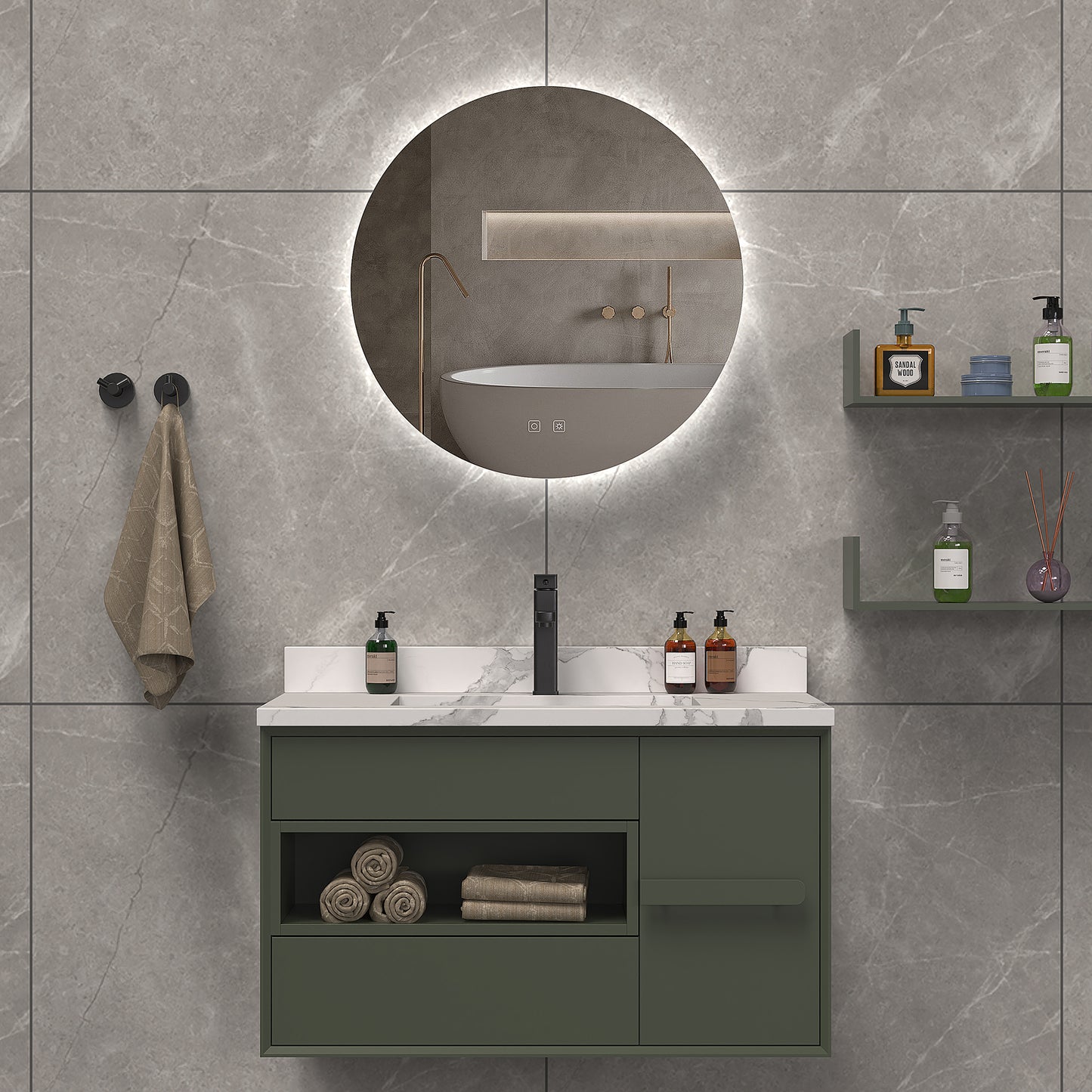 Ico Atlas Back-lit LED Mirror - IA1036, Size 36"
