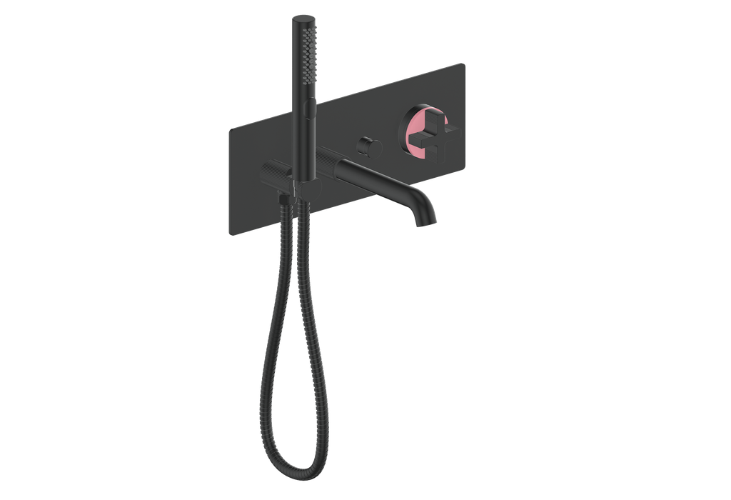 Vogt Mond Wall Mount Tub Filler Complete With Rough-In Valve In Matte Black