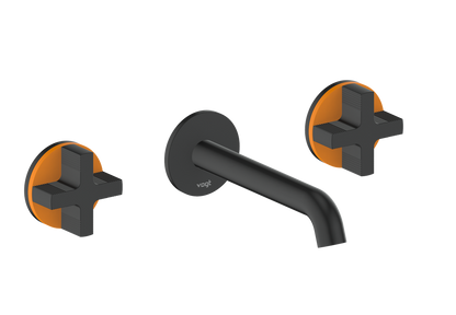 Vogt Mond 8" C.C. Wall-Mount Lavatory Faucet in Matte Black, Trim Only