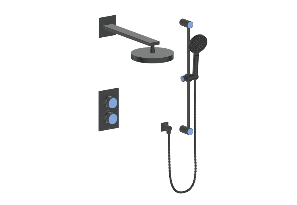 Vogt Mond 2-Way Thermostatic Shower System With Rough-In Valve, Matte Black