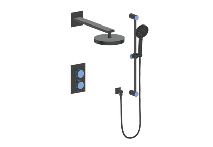 Vogt Mond 2-Way Thermostatic Shower System With Rough-In Valve, Matte Black