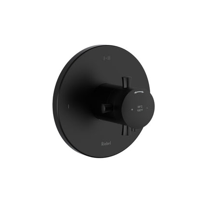Riobel Edge 1/2 Inch Thermostatic & Pressure Balance Trim With Up To 3 Functions With Cross Handles