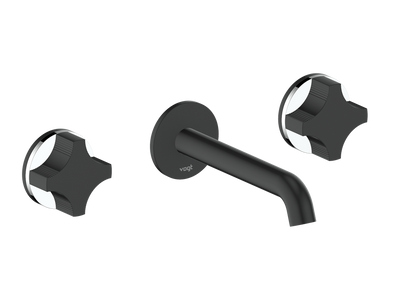 Vogt Mond 8" C.C. Wall-Mount Lavatory Faucet in Matte Black, Trim Only