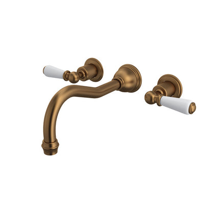 Perrin & Rowe Edwardian Wall Mount Tub Filler Trim With Column Spout Lever Handle