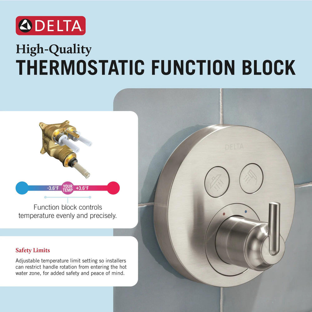 Delta Trinsic SelectChoice Round Contemporary Push-Button Shower Trim - T37T259