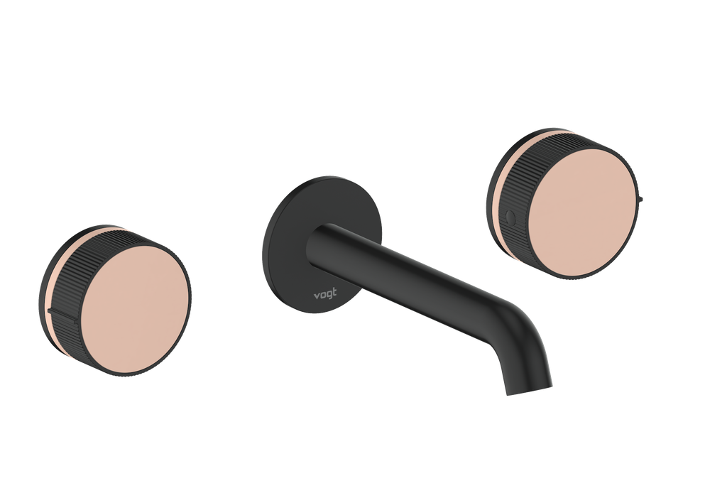 Vogt Mond 8" C.C. Wall-Mount Lavatory Faucet in Matte Black, With Rough-In