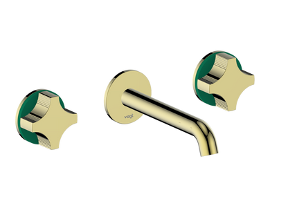 Vogt Mond 8" C.C. Wall-Mount Lavatory Faucet in Brushed Gold, Trim Only