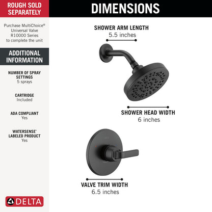 Delta Lineax Monitor 14 Series Shower Trim - T14262
