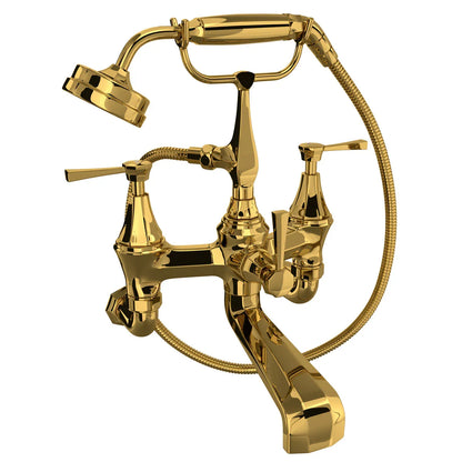 Perrin & Rowe Deco Exposed Wall Mount Tub Filler With Handshower