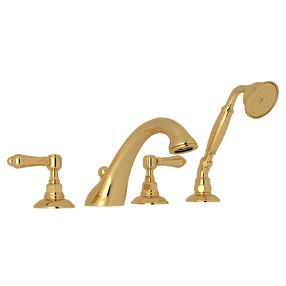 Rohl Acqui 4-Hole Deck Mount Tub Filler With Lever Handles - A1464LM