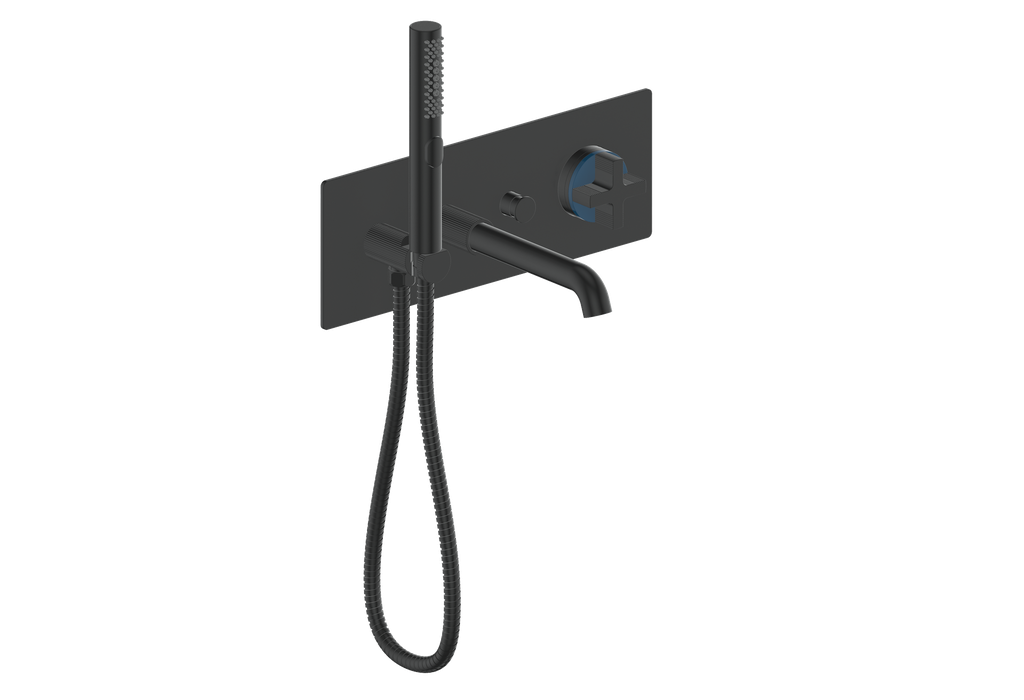 Vogt Mond Wall Mount Tub Filler Complete With Rough-In Valve In Matte Black