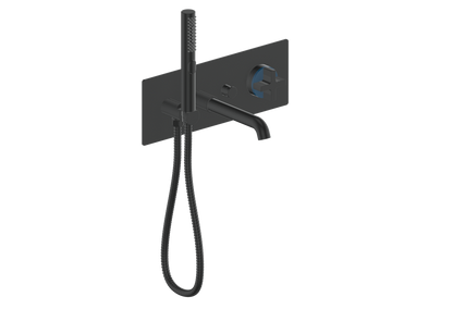 Vogt Mond Wall Mount Tub Filler Complete With Rough-In Valve In Matte Black