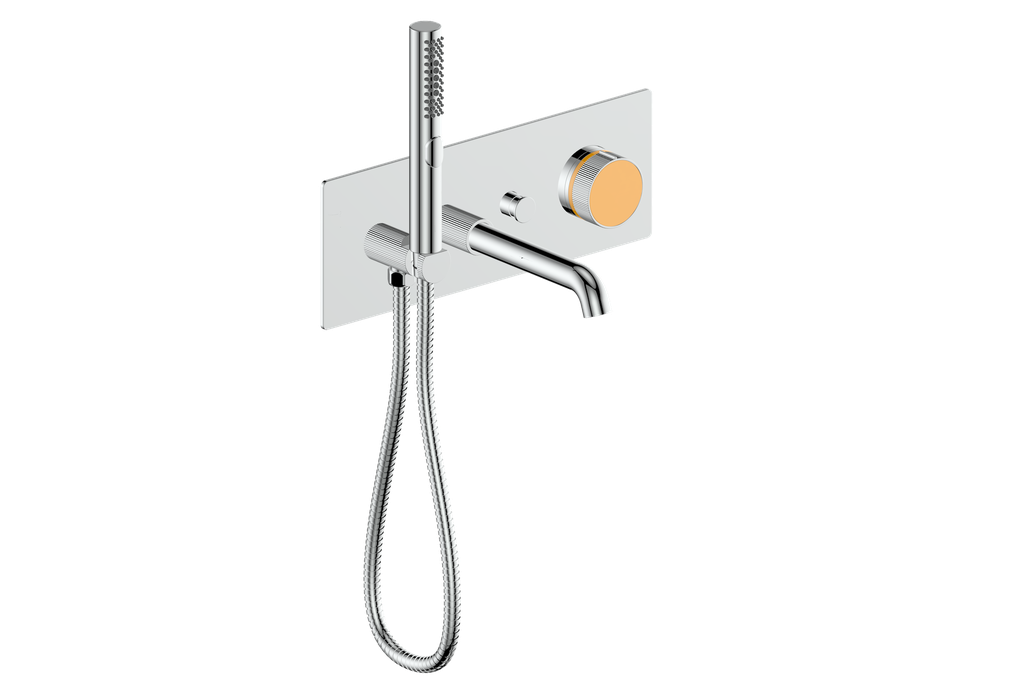 Vogt Mond Wall Mount Tub Filler Complete With Rough-In Valve In Polished Chrome