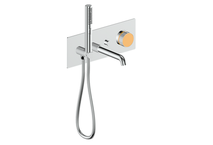 Vogt Mond Wall Mount Tub Filler Complete With Rough-In Valve In Polished Chrome