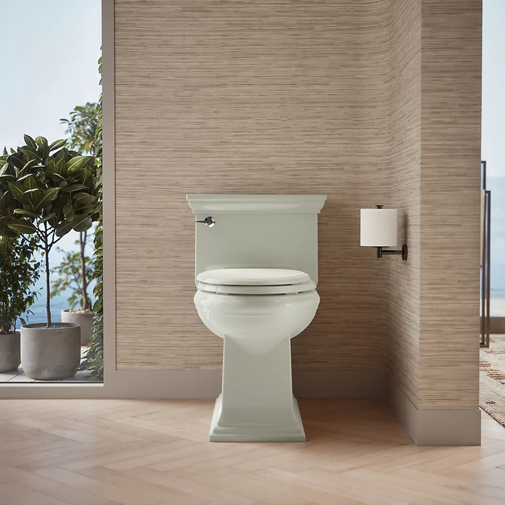 Kohler Memoirs Stately One-Piece Compact Elongated Toilet With Skirted Trapway, 1.28 GPF