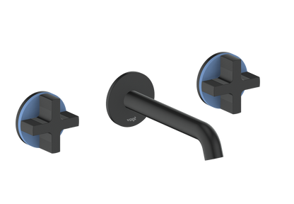 Vogt Mond 8" C.C. Wall-Mount Lavatory Faucet in Matte Black, With Rough-In