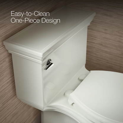 Kohler Memoirs Stately One-Piece Compact Elongated Toilet With Skirted Trapway, 1.28 GPF