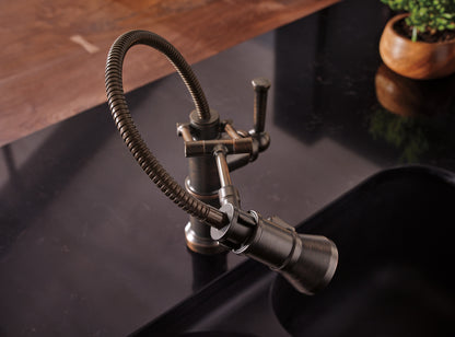 Brizo Artesso Single Handle Articulating Kitchen Faucet With Finished Hose